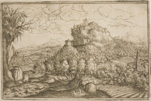 Kasteel op een heuveltop door Hanns Lautensack