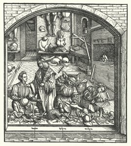 Aartshertog Maximiliaan van Oostenrijk bezoekt een wapensmid