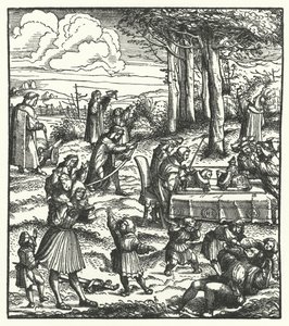 Aartshertog Maximiliaan van Oostenrijk met zijn speelkameraadjes als kind door Hans (after) Burgkmair