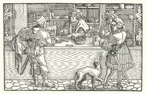 De geldwisselaar door Hans (after) Burgkmair