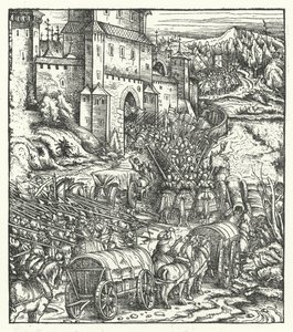De Inname van de Stad Tongeren door Hans (after) Burgkmair