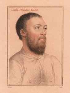 Charles Wingfield van Kimbolton Castle.,1812 (gravure) door Hans (after) Holbein the Younger