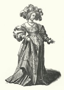 Kostuum van een vrouw uit Basel (gravure)