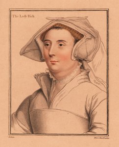 Elizabeth Jenkes, Lady Rich, vrouw van Sir Richard Rich, 1812 (gravure) door Hans (after) Holbein the Younger