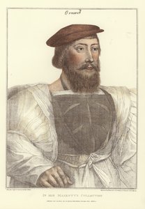 James Butler, gegraveerd door Francesco Bartolozzi (1727-1815) (gekleurde gravure) door Hans (after) Holbein the Younger