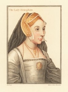Mary Shelton, Lady Heveningham.,1812 (gravure) door Hans (after) Holbein the Younger
