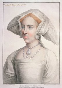 Mary Tudor (1516-58) gegraveerd door Francesco Bartolozzi (1727-1815) door Hans (after) Holbein the Younger