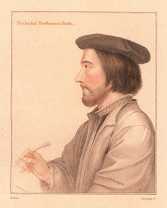 Nicholas Borbonius, Latijns dichter en leraar.,1812 (gravure) door Hans (after) Holbein the Younger
