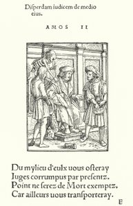De corrupte rechter door Hans (after) Holbein the Younger