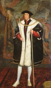 Thomas Howard, derde hertog van Norfolk, met de kraag van de Kousenband door Hans (after) Holbein the Younger