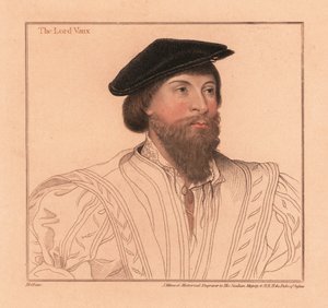 Thomas Vaux, Engelse dichter en edelman, 1812 (gravure) door Hans (after) Holbein the Younger