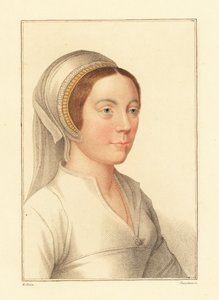 Niet-geïdentificeerde vrouw, hof van koning Hendrik VIII, 1812 (gravure) door Hans (after) Holbein the Younger