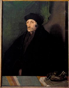 Portret van Erasmus van Rotterdam, Nederlandse humanist door Hans (attr. to) Holbein the Younger