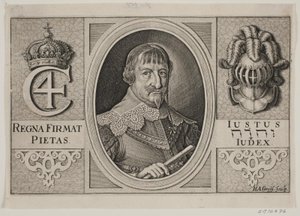 Christian IV. Illustratie voor Peder Vinstrup, "De Deense Hoornblazer", 1644