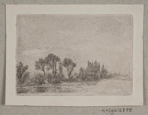 Landschap met bomen bij water door Hans Anton Thiele
