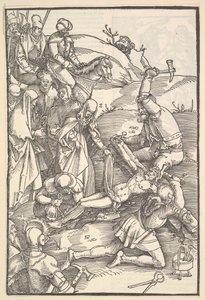 Christus aan het kruis genageld, verso: Christus aan het kruis genageld, uit Speculum Passionis Domini door Hans Baldung