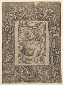 Ecce Homo met decoratieve rand die de triomf van Bacchus toont door Hans Baldung
