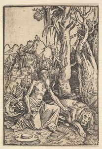 St. Hiëronymus in de woestijn door Hans Baldung