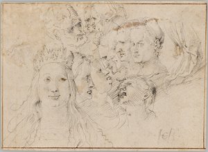 Kopstudies (recto); Studies van een mannelijke figuur (verso)