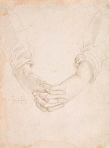 Studie van gevouwen handen van een vrouw