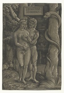 Verzoeking van Adam en Eva in het paradijs door Hans Baldung Grien