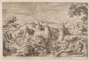 Plaat 4, uit Landschappen met scènes uit het Oude en Nieuwe Testament en Ovidius