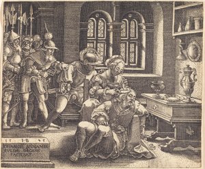 Samson en Delila door Hans Brosamer