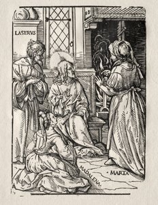 Christus in het huis van Lazarus door Hans Burgkmair