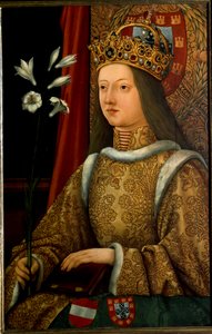 Portret van Alienor van Portugal, naar een origineel uit 1468 door Hans Burgkmair