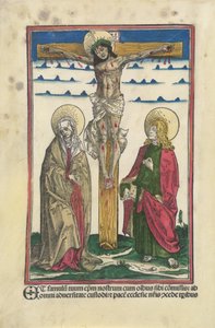 Christus aan het Kruis met de Maagd en Sint Johannes door Hans Burgkmair I