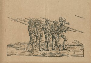 Schermers met hellebaarden door Hans Burgkmair der Ältere