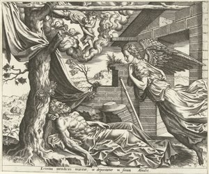 De dood van Lazarus door Hans Collaert (I) (possibly)