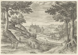 Gezicht op het klooster van Zevenborren door Hans Collaert (I)