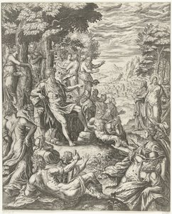 Johannes de Doper predikt tot de menigte