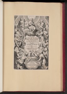 Titelpagina voor Pedro de Ribadineira en Heribert Rosweyde, Generale Legende der Heylighen door Hans Collaert the Younger after Sir Peter Paul Rubens
