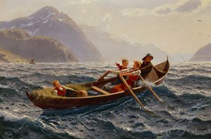 Boot roeitocht bij Sognefjorden