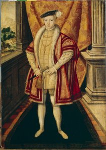 Portret van koning Edward VI van Engeland door Hans Eworth or Ewoutsz