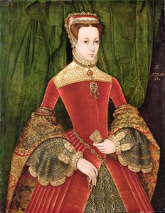 Portret van een Vrouw, 16 jaar, eerder geïdentificeerd als Mary Fitzalan, Hertogin van Norfolk door Hans Eworth or Ewoutsz