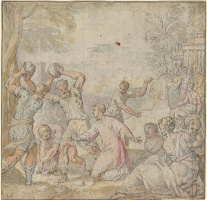 De steniging van Sint Stefanus door Hans Freyberger