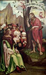 St. Johannes de Doper predikend voor Herodes, uit het drieluik van St. Johannes, 1514 door Hans Fries