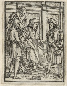 De dans van de dood: De kanunnik of prebendaris, de rechter door Hans Holbein