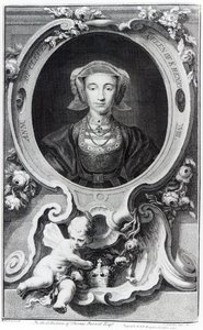Anna van Kleef, gegraveerd door Jacobus Houbraken, 1740