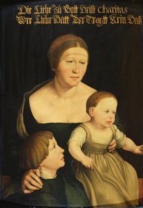 Liefdadigheid of Het gezin van de kunstenaar, c.1528 door Hans Holbein der Jüngere