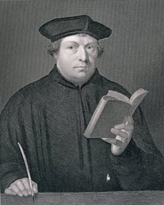 Martin Luther (1483-1546), gegraveerd door W. Holl, uit 