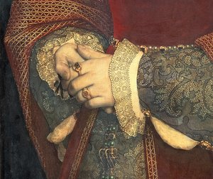 Portret van Jane Seymour, 1536 (detail) door Hans Holbein der Jüngere