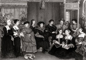 De familie van Thomas More (1478-1535), kanselier van Engeland door Hans Holbein der Jüngere