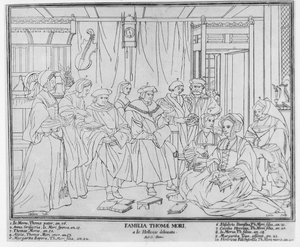 De familie van Thomas More (1478-1535), kanselier van Engeland, gegraveerd door Christian de Mechel (1737-1817) 1787 door Hans Holbein der Jüngere