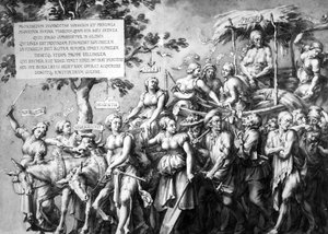 De Triomf van Armoede, getekend door Jan de Bisschop, c.1650 door Hans Holbein der Jüngere