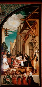 Altaarstuk Oberried: De Aanbidding der Wijzen (detail) door Hans Holbein der Jüngere