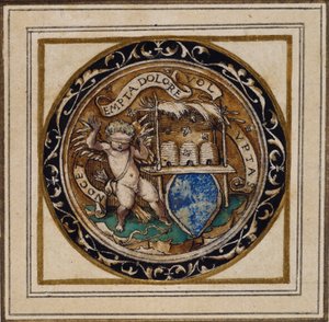 Cupido gestoken door bijen - Ontwerp voor een hanger of hoedenspeld, ca. 1532-43